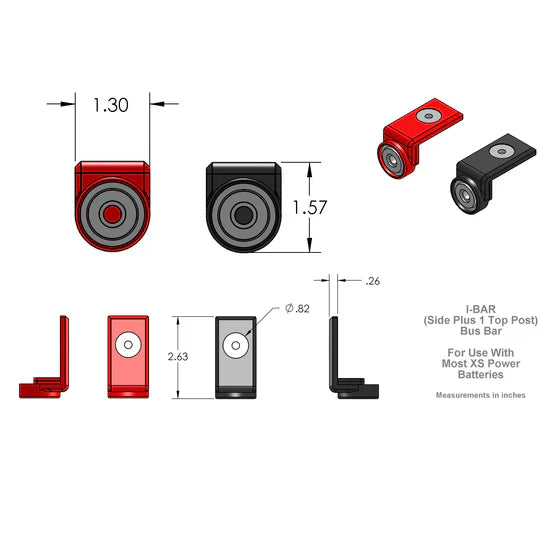 XS Power 551 90 Degree Angled Side Post Adapters