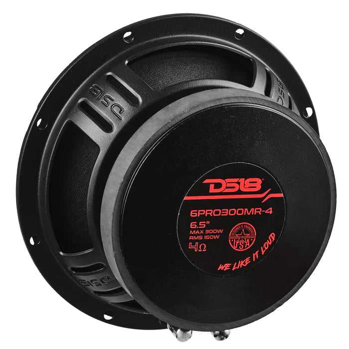 DS18 6PRO300MR-4 PRO 6.5” High Sensitivity Professional Mid-Range Loudspeaker 150 Watts Rms 4-Ohm (each)