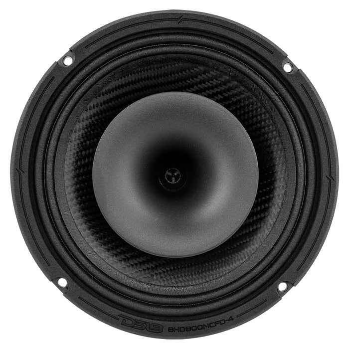 DS18 8HD800NCFD-4 8" Water Proof Carbon Fiber Mid Bass and Driver Coaxial Hybrid Neodymium Magnet 4-Ohm (each)