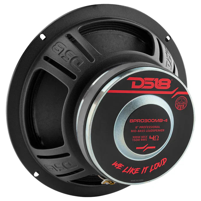 DS18 8PRO300MB-4 8" Mid-Bass Loudspeaker 300  Watts 4-Ohm (each)