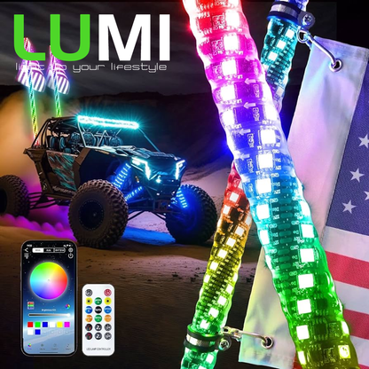 LUMI WHP4RGBC 3ft Offroad Spiral Wound RGB Whip Antenna (single)