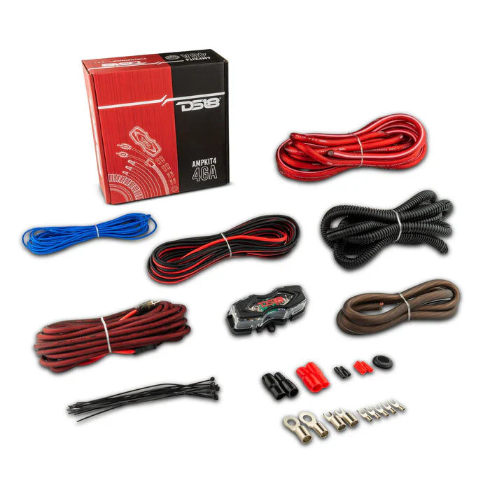 DS18 AMPKIT4 Advance 4-GA Installation Kit RED