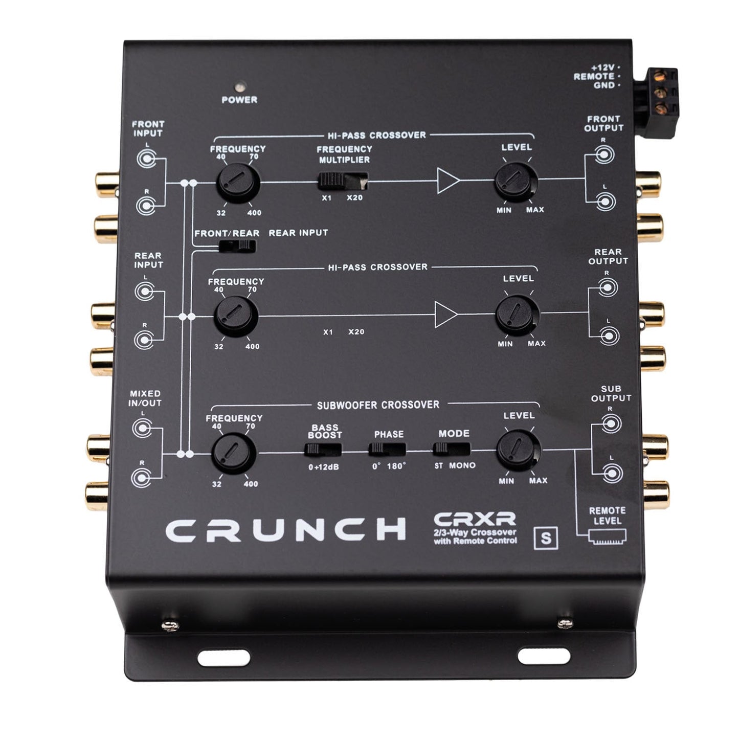 Crunch CRXR 2-way/3-way Active Crossover w/ Bass Control Knob