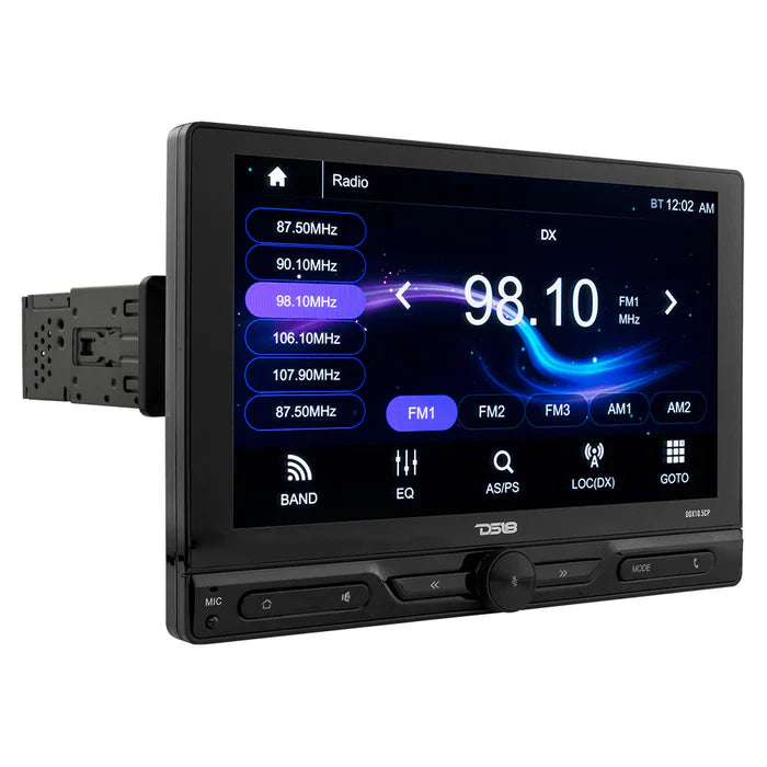 DS18 DDX10.5CP 10.5" Swivel Modular Touchscreen Mechless Double-Din Headunit with Bluetooth, Mirror Link, USB And Car play