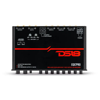 DS18 EQX7PRO High Volt 7-Band Equalizer with High Level Input, Auto Turn On And High Volt Led Indicator