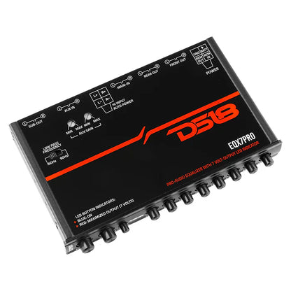 DS18 EQX7PRO High Volt 7-Band Equalizer with High Level Input, Auto Turn On And High Volt Led Indicator