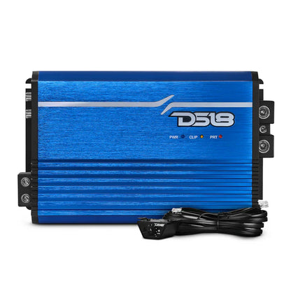 DS18 FRP-2.5K/BL FRP Compact Full-Range Class D 1-Channel Amplifier 2,500 Watts Rms @ 1-Ohm BLUE