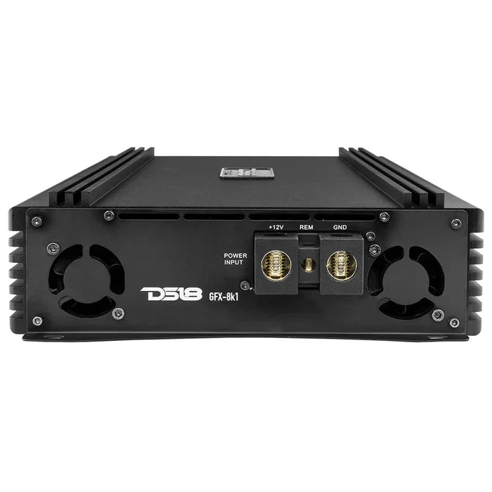 DS18 GFX-8K1 PRO Full-Range Class D 1-Channel Monoblock Amplifier 8000 Watts Rms 1-Ohm