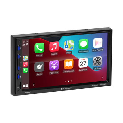 Planet Pro P70CPAP Double-DIN, Wired Apple CarPlay & Android Auto, MECH-LESS Multimedia Player (no CD/DVD) 7" Touchscreen Bluetooth