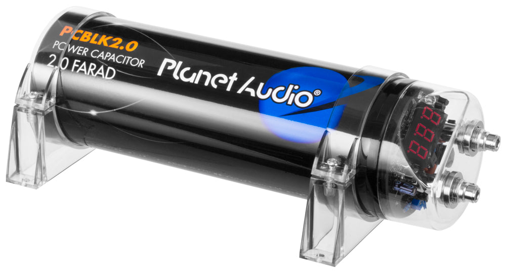 Planet Audio PCBLK2.0 2.0 Farad Capacitor w/ Digital Voltage Display