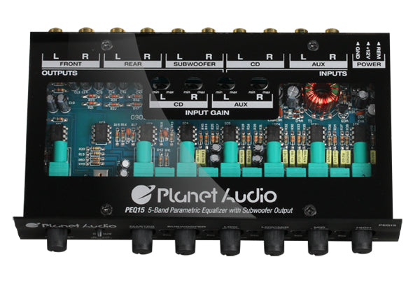 Planet Audio PEQ15 5 Band Pre-Amp Equalizer w/ Remote Subwoofer Level Control