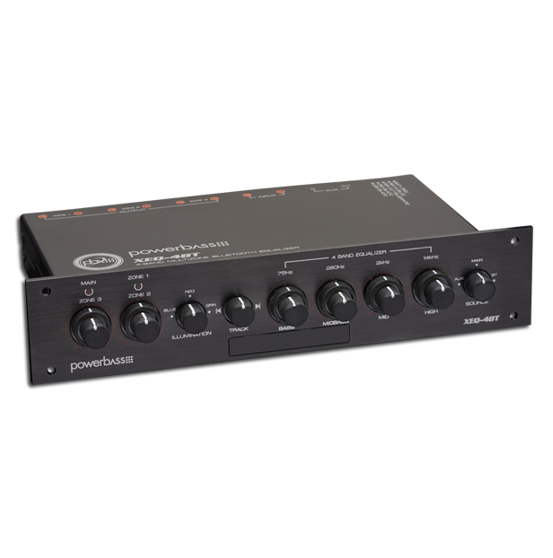 Powerbass XEQ-4BT 4 Band, 3 Zone, Bluetooth Power Sports Equalizer