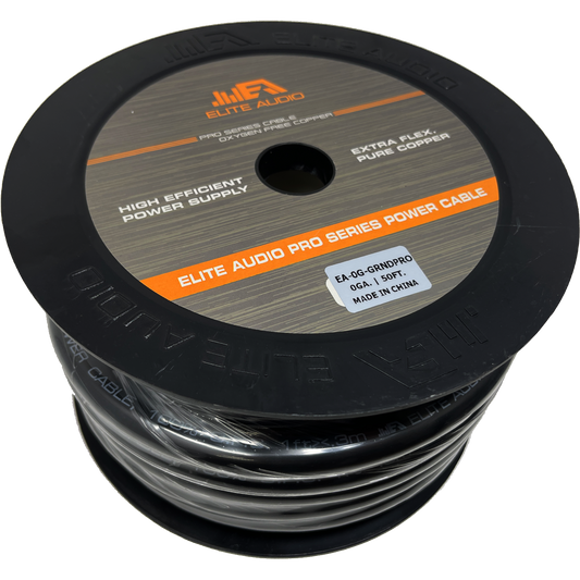 Elite Audio EA-0G-GRNDPRO 0GA OFC Ground Wire 50ft Roll