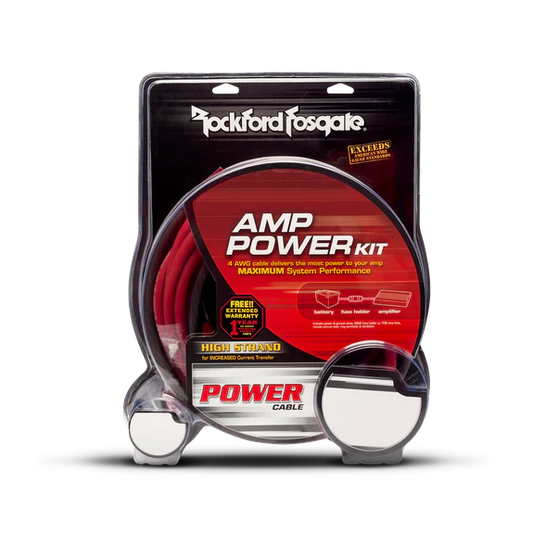 Rockford Fosgate RFK4D 4 AWG Complete Dual Amp Installation Kit